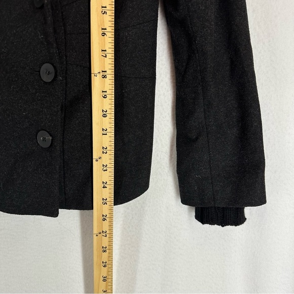 Zara Basic Peacoat Button Wool Blend Womans Small Black - Picture 5 of 10